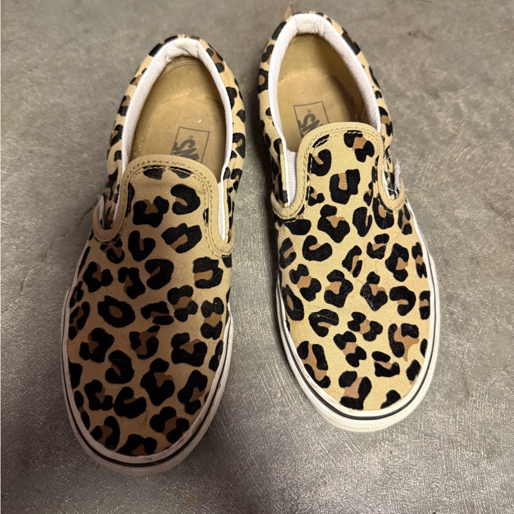 Leopard print vans, size 2 1/2, lightly worn
